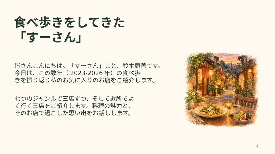 すーさんご推奨レストラン  cover slide