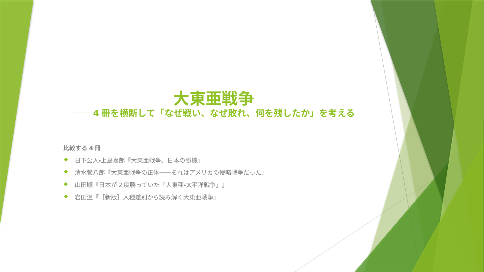 大東亜戦争を振り返るのスライド